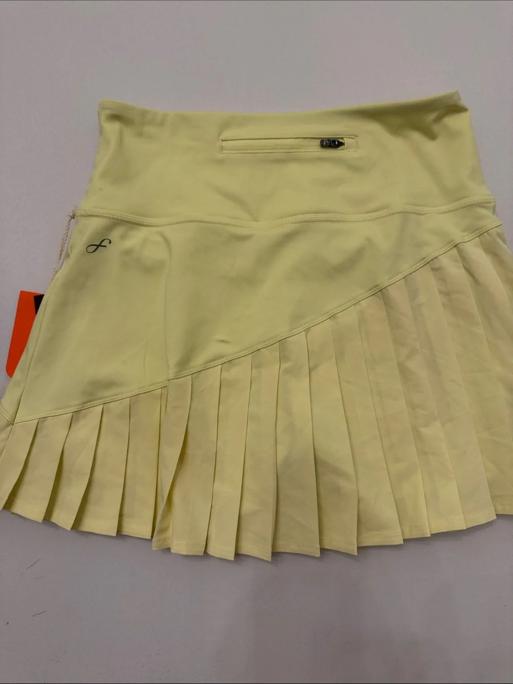 Pleated Sport Skirt in Pale Yellow